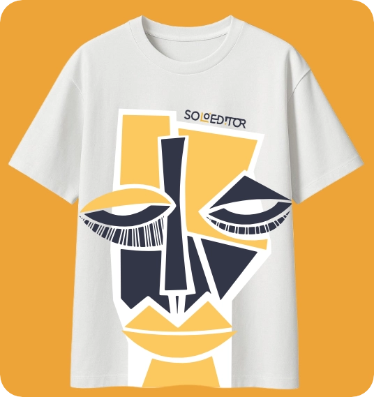 Geo Mask Tee, white